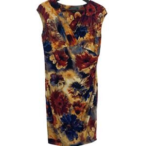 Lauren Ralph Lauren Sheath Dress 12P Yellow Floral Easter Spring Garden Girl